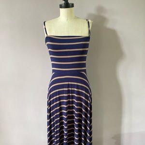 Soma Navy and Beige Striped Maxi Dress